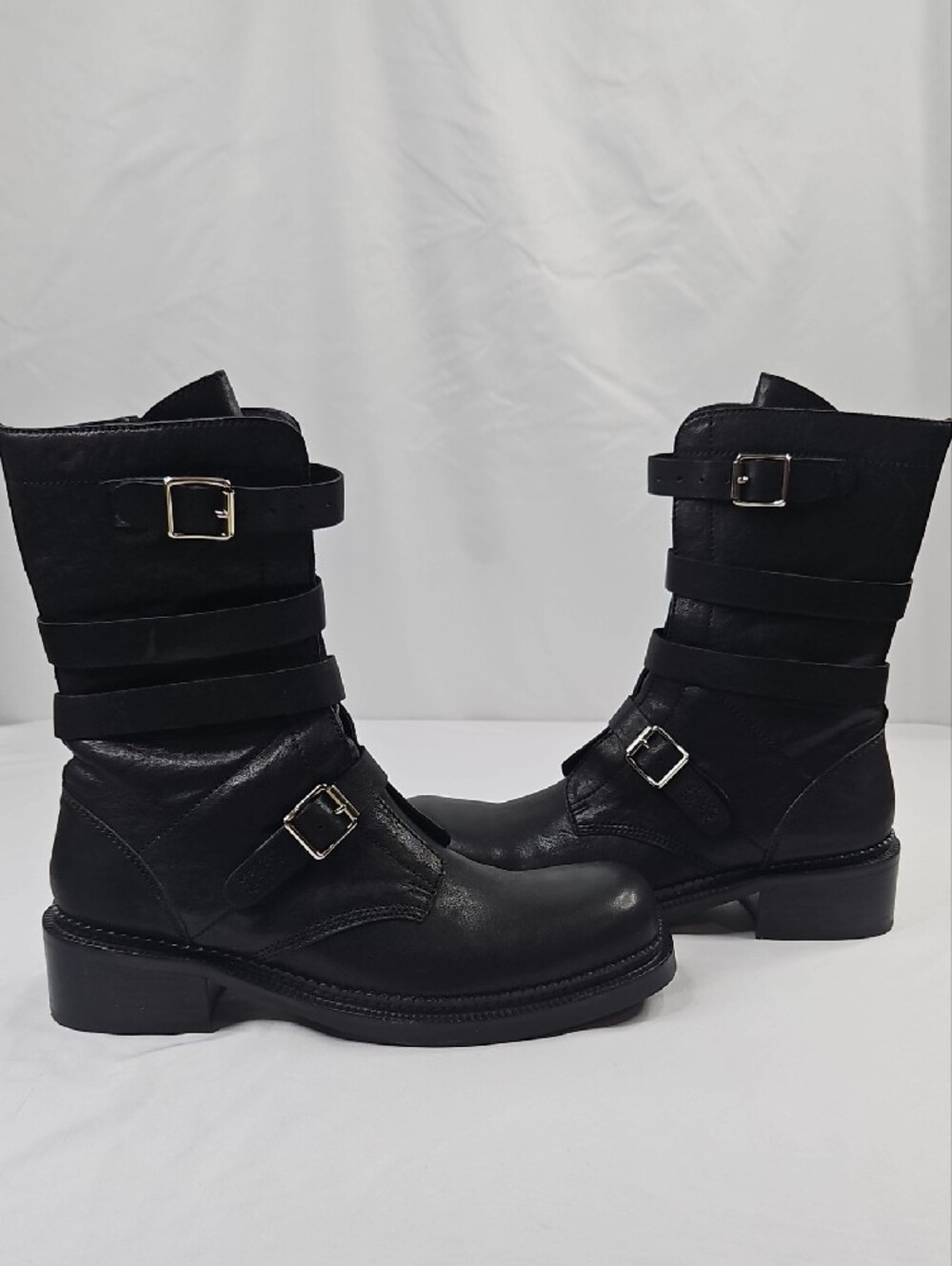 Women's Jeffrey Campbell Shoreditch Strappy Buckle Boots Size 9.5 - Picture 3 of 11